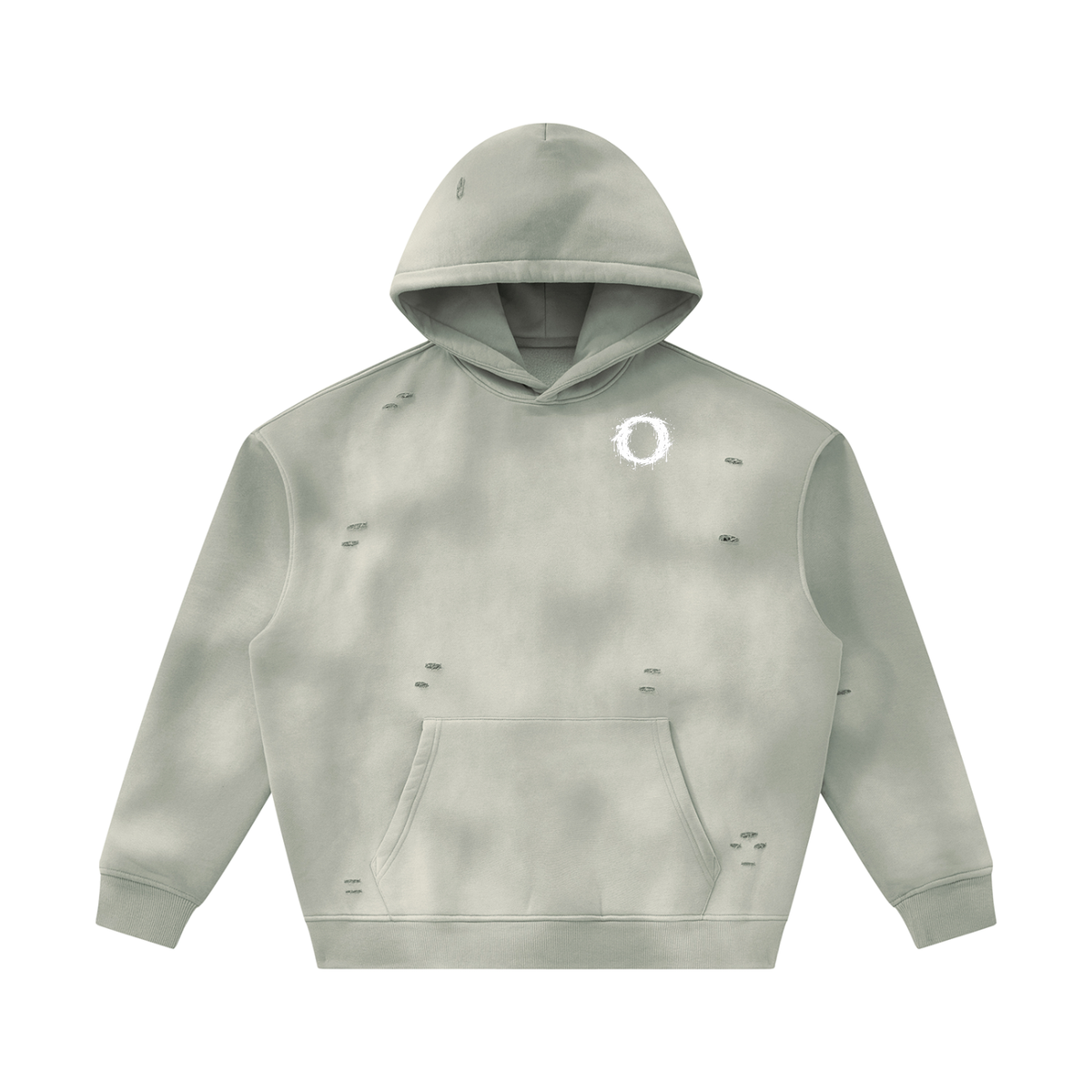 Unisex Sunfade Frayed Fleece Hoodie