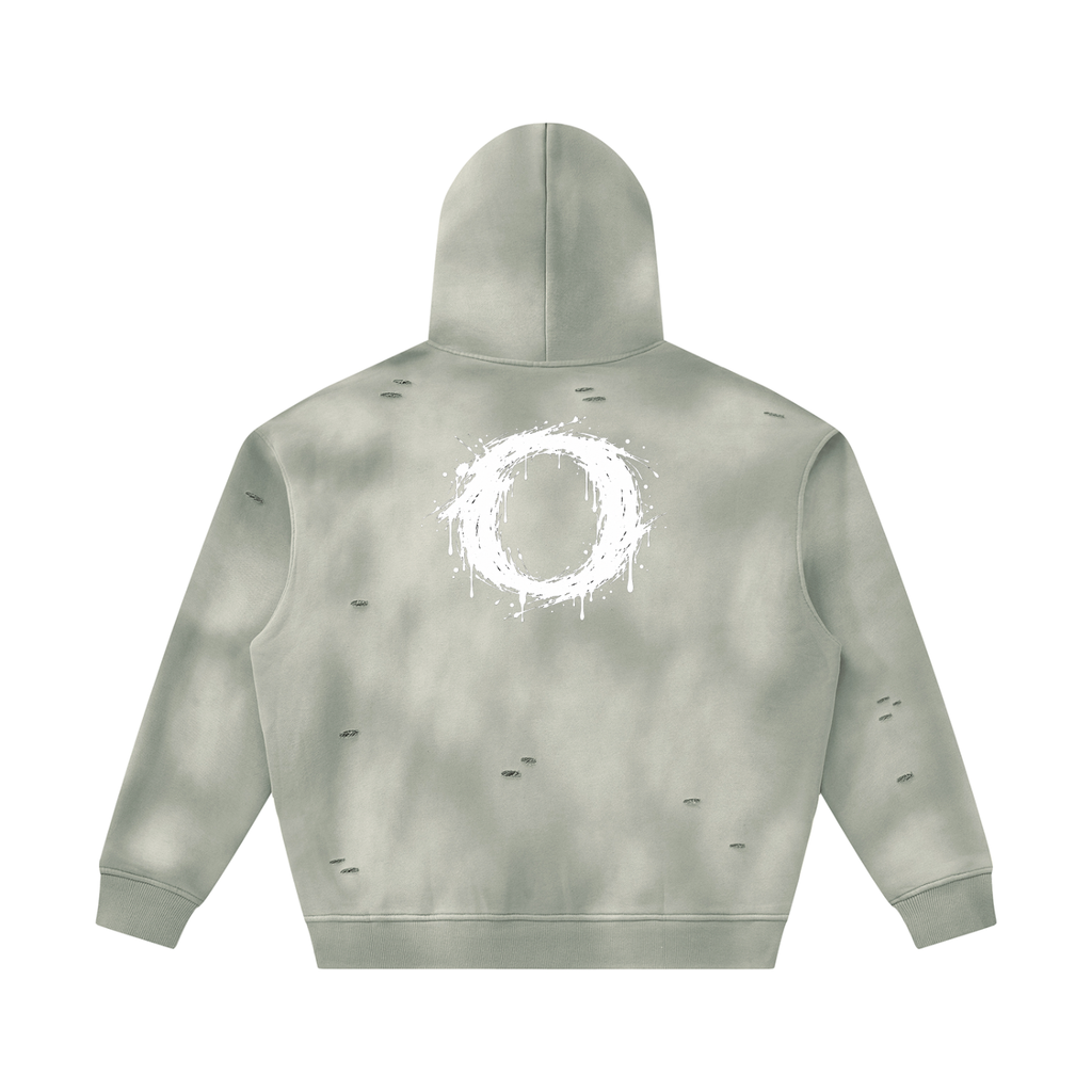 Unisex Sunfade Frayed Fleece Hoodie