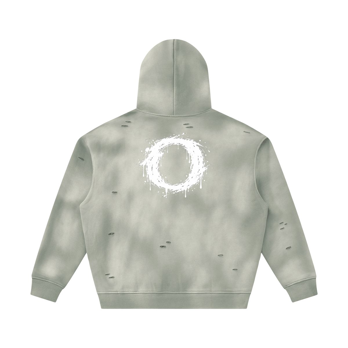 Unisex Sunfade Frayed Fleece Hoodie