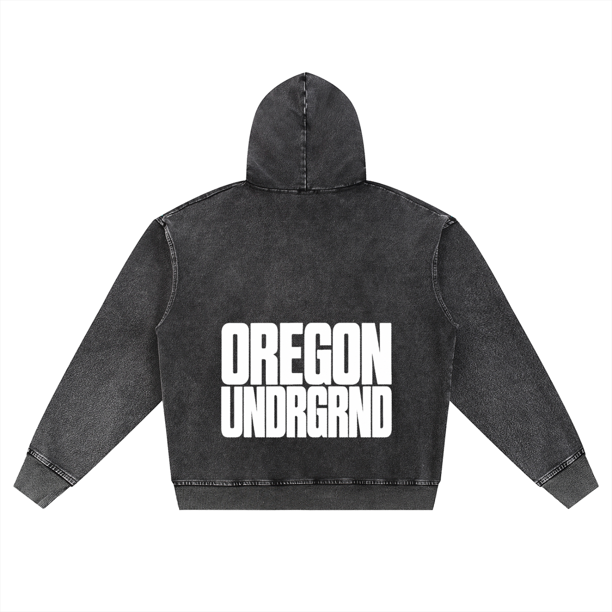 Snow Wash Oversized Zip-Up Hoodie