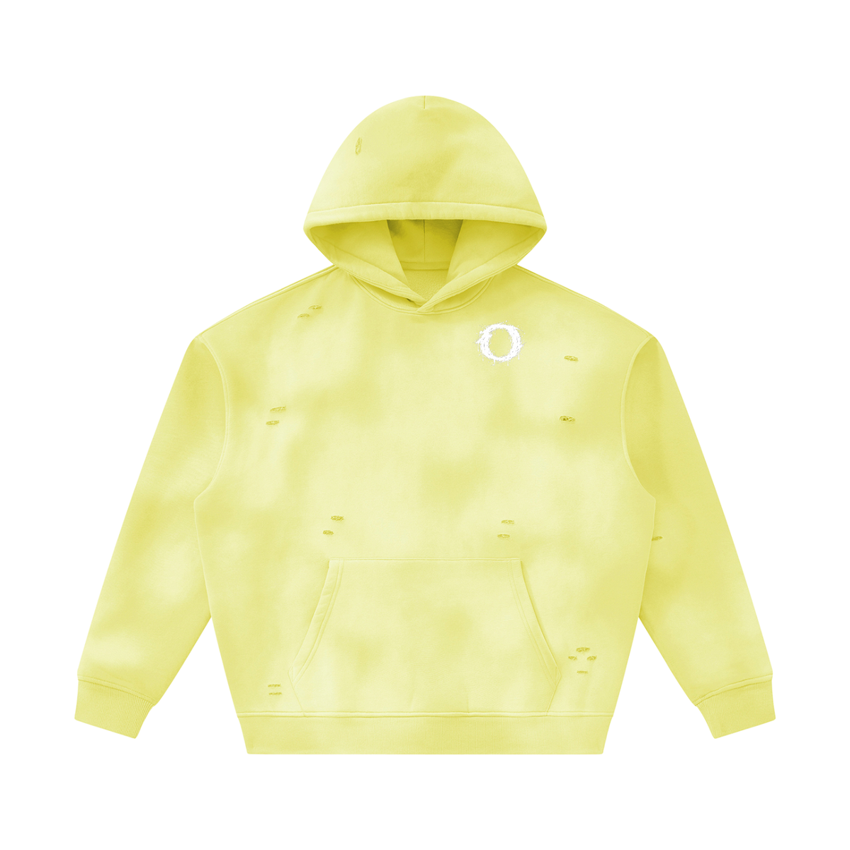 Unisex Sunfade Frayed Fleece Hoodie
