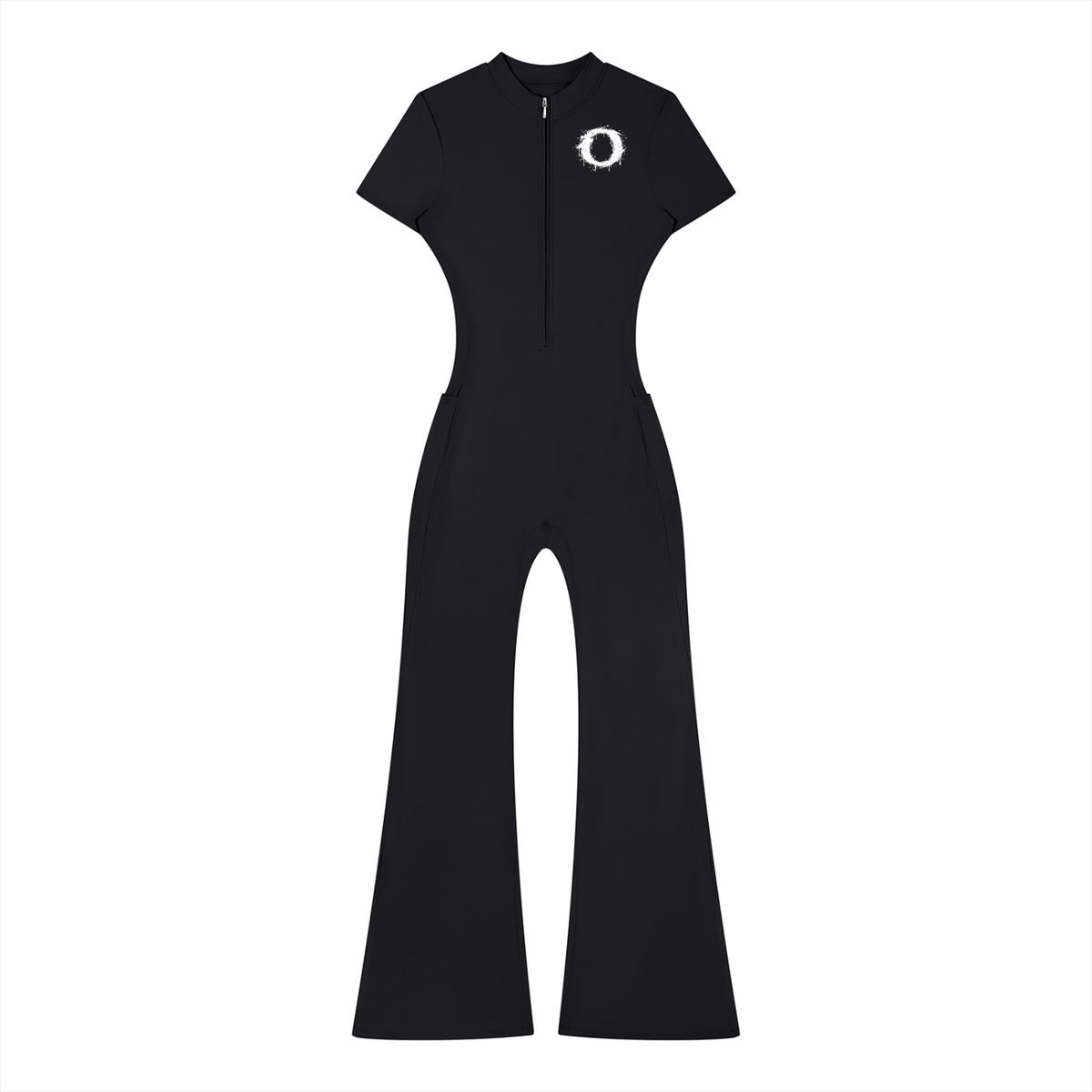 Women’s Tight Flared Leg Quarter-Zip Jumpsuit