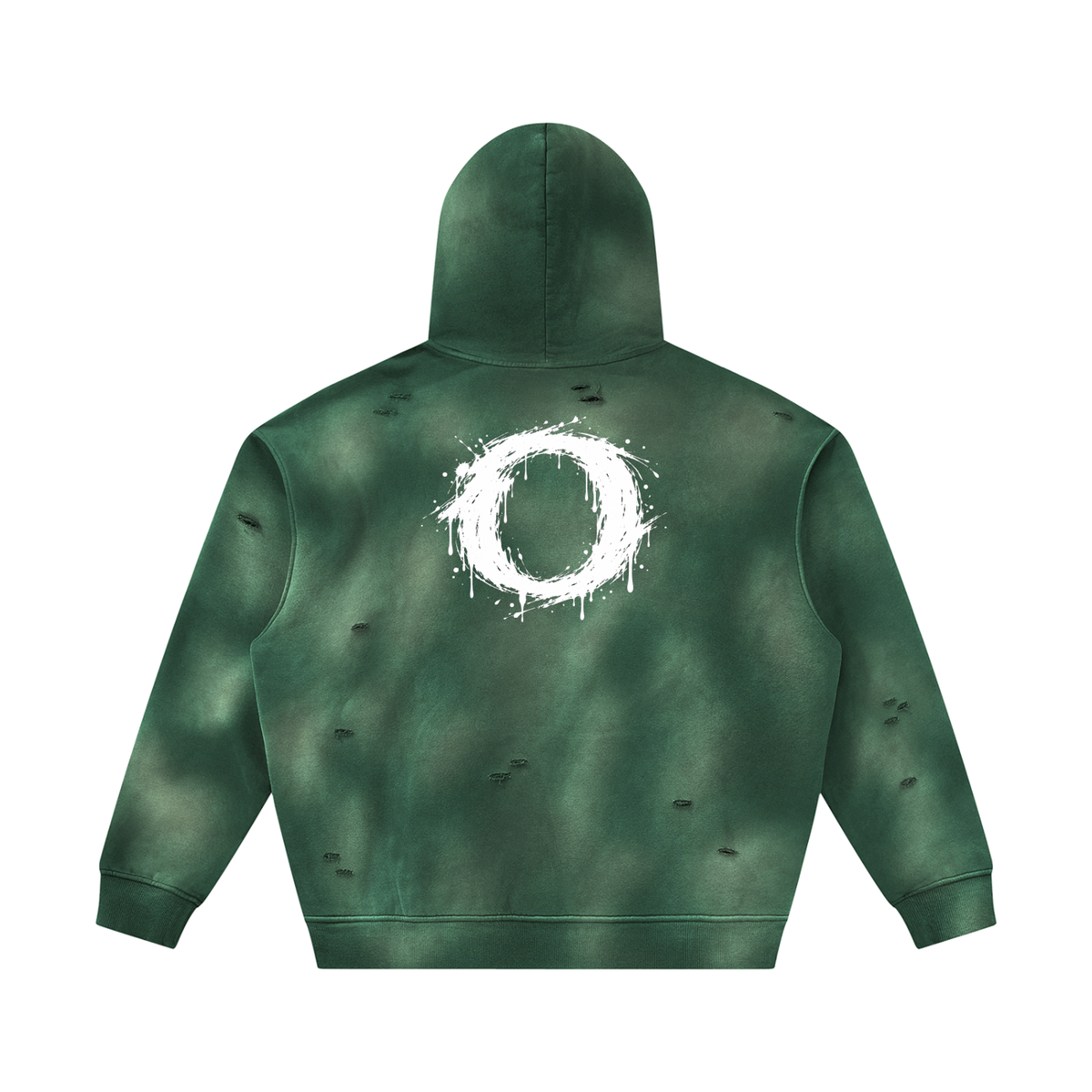 Unisex Sunfade Frayed Fleece Hoodie