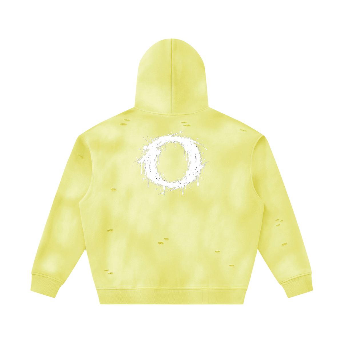 Unisex Sunfade Frayed Fleece Hoodie