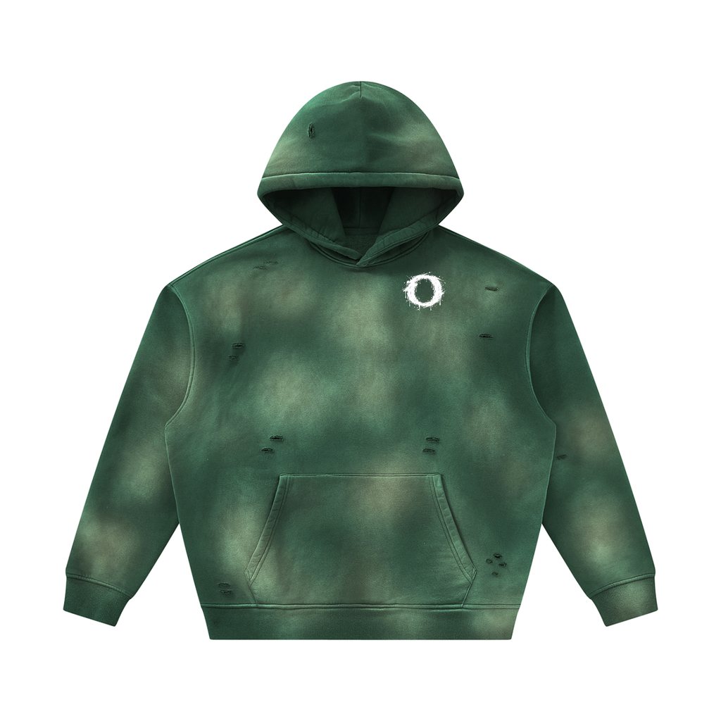 Unisex Sunfade Frayed Fleece Hoodie