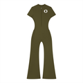 Women’s Tight Flared Leg Quarter-Zip Jumpsuit