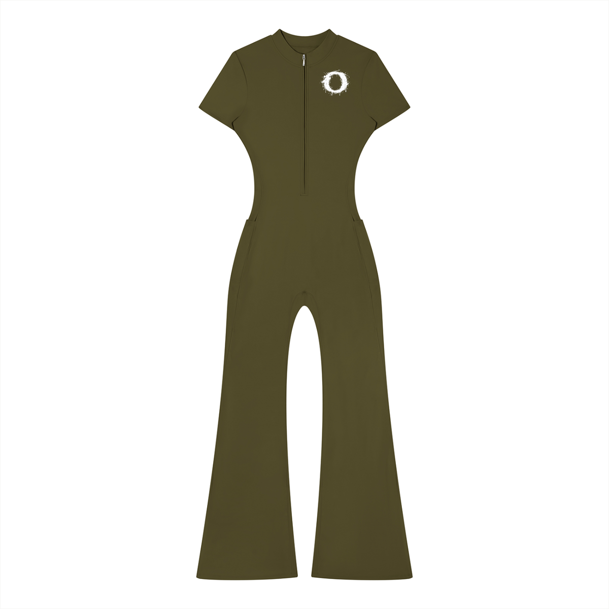 Women’s Tight Flared Leg Quarter-Zip Jumpsuit