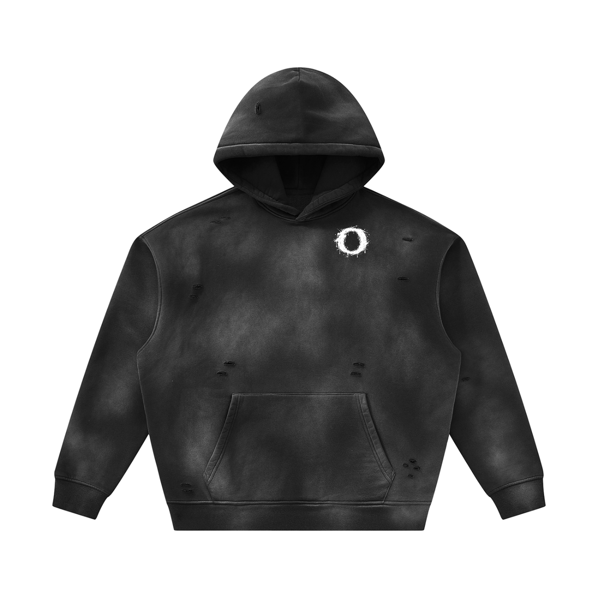 Unisex Sunfade Frayed Fleece Hoodie